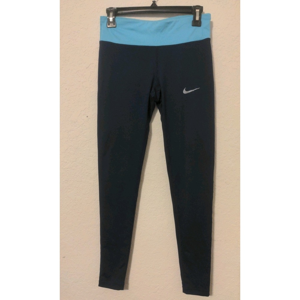 Nike Dri Fit Women's Blue Athletic Workout Exercise Leggings. Size S